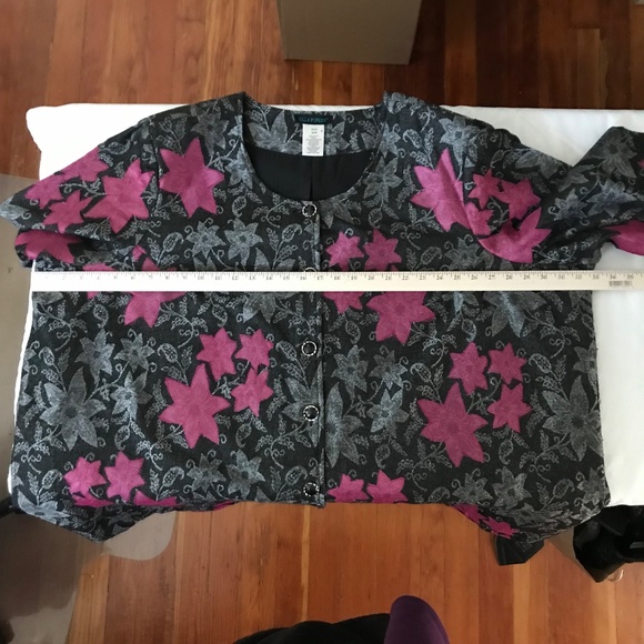 ULLA POPKEN Floral Brocade Jacket Relaxed Fit Blazer Women’s Plus Size 3X 4X 28 - Picture 13 of 16